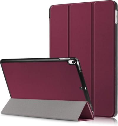 Hoesje - Geschikt voor Apple iPad Air 3 (2019) / Pro 10.5 (2017) - 10.5 inch - Dun & Stevig - Hardcover Book Case - Trifold Bookcase Hoes - Hard Cover - Tablethoes - Donkerrood