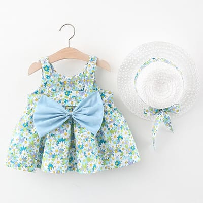 Baby Garden baby zomerjurkje met hoedje turquoise maat 92