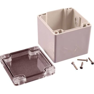 Hammond Electronics 1554EE2GYCL Universele behuizing 90 x 90 x 90 Polycarbonaat Grijs, Helder 1 stuk(s)