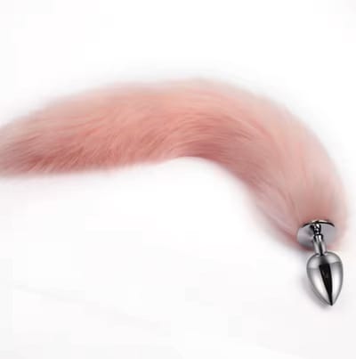 Roze buttplug met fluffy staart - Vossenstaart buttplug - Foxtail - Anale Buttplug - Unisex - Vossenstaart - Lichtroze - Sekstoy - Sexspeeltje - Unisex - CHPN