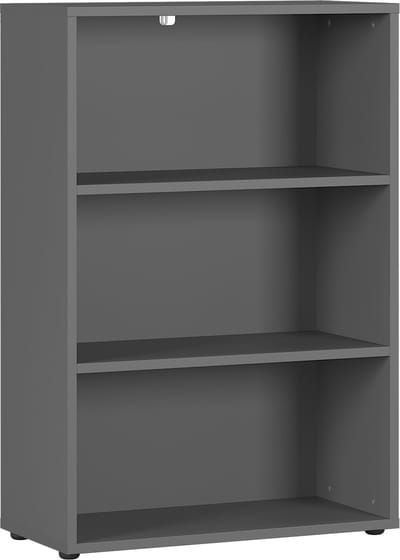 Lage brede kantoorkast Ergonoma Lichtgrijs - Breedte 80 cm - Hoogte 120 cm - Diepte 40 cm - Met planken - Zonder deuren