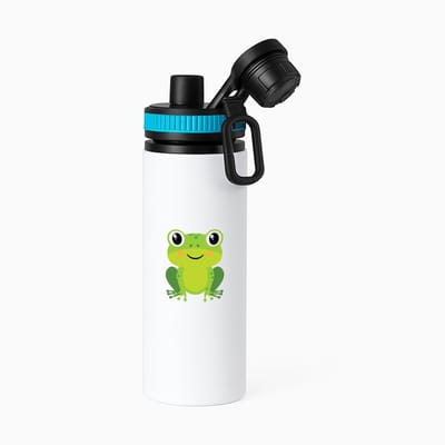 Hacebo® - Kikkers waterfles met draaidop blauw - Kikker - Dieren liefhebbers - Amfibie - pad - water fles - 850ML