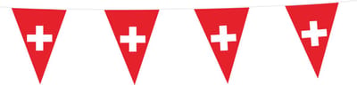 3x Vlaggenlijn Zwitserland 10 Meter - Voetbal EK WK Landen Feest Versiering Decoratie
