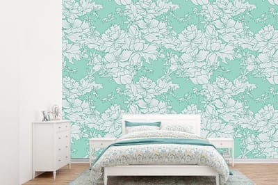 Behang - Fotobehang Patronen - Vintage - Bloemen - Breedte 360 cm x hoogte 260 cm