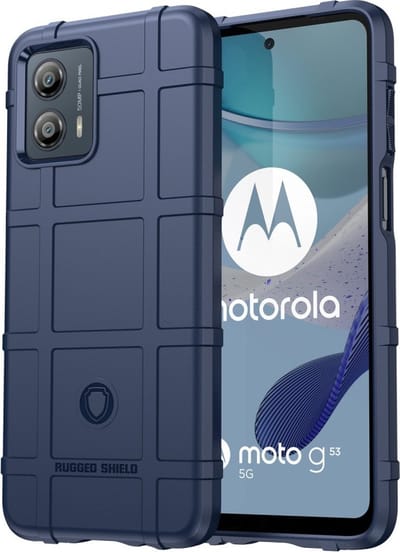 Coverup Hoesje - Geschikt voor Motorola Moto G53 Hoesje - Coverup Rugged Shield TPU Back Cover - Blauw