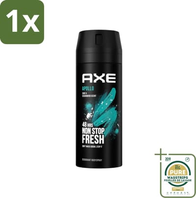 1 x Axe - Deodorant Bodyspray - 48hrs Fresh - Apollo - Sage & Cedarwoord - 150 ml- 48 Uur Bescherming - Deodorant Sprayer - Geur Van Groen Fruit - Sandelhout - Verse Salie