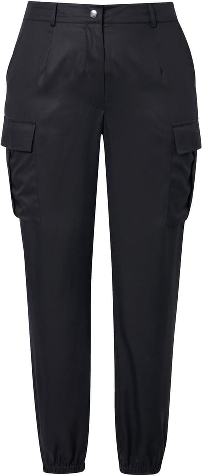 Angel of Style - Dames - Cargo broek satijn 6 zakken - Zwart - Maat 44