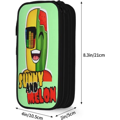 Zonnige en Meloen Accessoires Etui Grote Capaciteit Schoolaccessoires Potlooddoos Cadeau (as the picture,M)