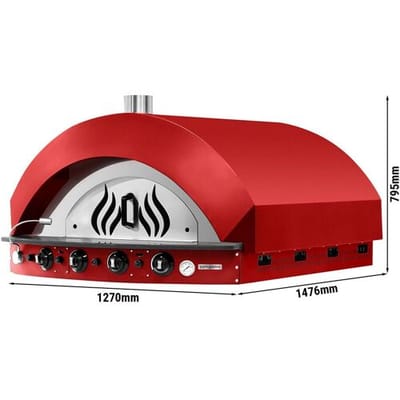 GGM Gastro Gas Pizzaofen - 9x 25cm - Manuell - Rot Rood