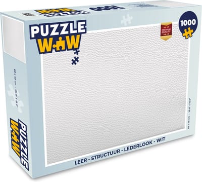 Puzzel Leer - Structuur - Lederlook - Wit - Legpuzzel - Puzzel 1000 stukjes volwassenen