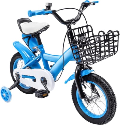 12 Inch Loopfiets met zijwielen en mand voor Jongens en Meisjes 2-4 jaar