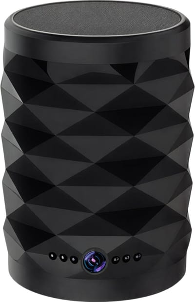 1080P HD Mini WiFi Camera met Bluetooth Speaker – Alleen Fototoestel – Home Security Bewakingscamera met Tweeweg Intercom, Nachtzicht en Kleurrijke LED Verlichting voor Binnengebruik
