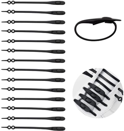 BRENZOOS- Elastische Veters - 14 Stuks - Zwart - Verstelbaar - Snelle Bevrijding - Geschikt voor Kinderen en Volwassenen - Hoogwaardige Silicone