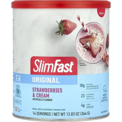 Originele Maaltijdvervangende Shake Mix, Aardbeien & Room, 364G (12,83 oz)
