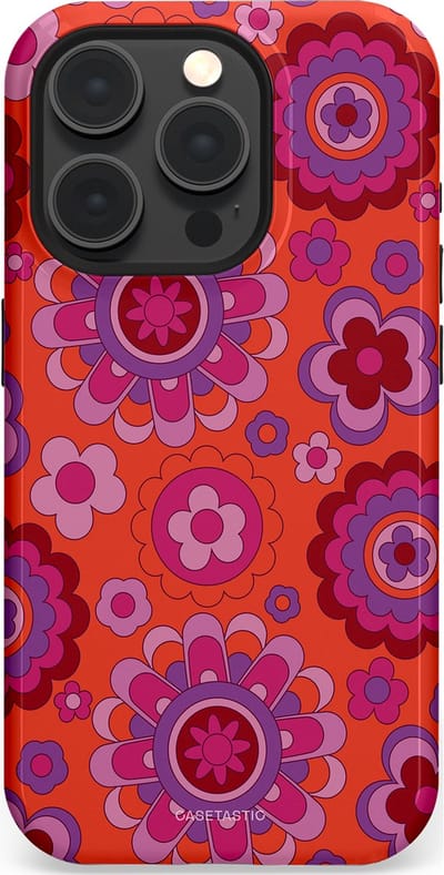 Casetastic Hoesje Geschikt voor Apple iPhone 15 Pro Magsafe - Stijlvolle Beschermende Duo-layer Case - Retro warmte