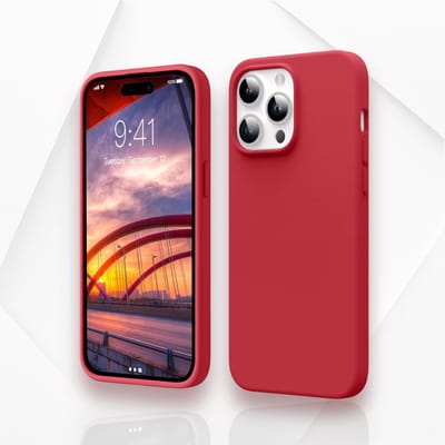 iPhone 15 Pro Rood Silicone Hoesje - Ultieme iPhone 15 Pro Rood Bescherming Case - Luxe Stevige Hoesje van Premium Kwaliteit voor iPhone 15 Pro