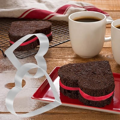 Hartvormige Bakvorm Set van 3 Stuks, Roestvrij Stalen Cake Ringen voor Taarten, Koekjes en Feestjes, Ideaal voor Kerst en Speciale Gelegenheden