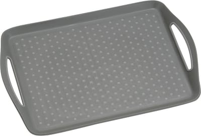 Dienblad Rechthoekig - Anti-slip Dienblad - Diep dienblad met antislip - Met handvatten - 45.5 x 32 x 4.5 Cm - Kleur: Grijs