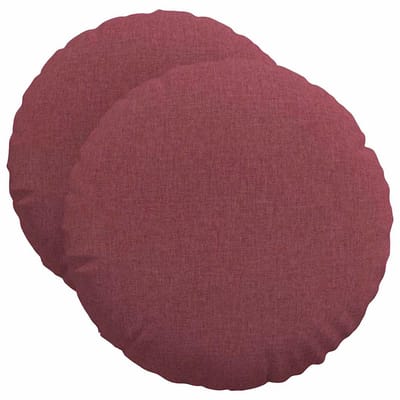 vidaXL - Zitkussens - 2 - st - Stof - Wijnrood - Ø50 - x - 19 - cm