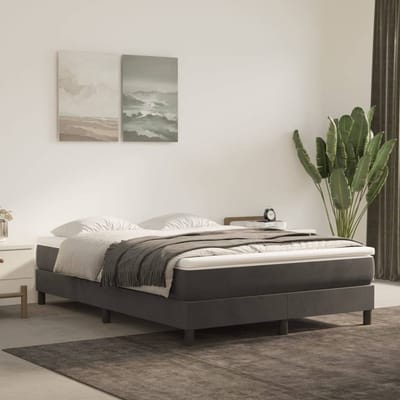 vidaXL - Pocketveringmatras - medium - 140x200x20 - cm - fluweel - donkergrijs