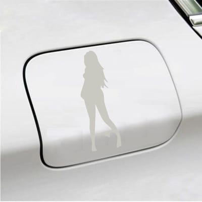Bumpersticker - Vrouw Zonder Slip - 18 X 6 - Zilver