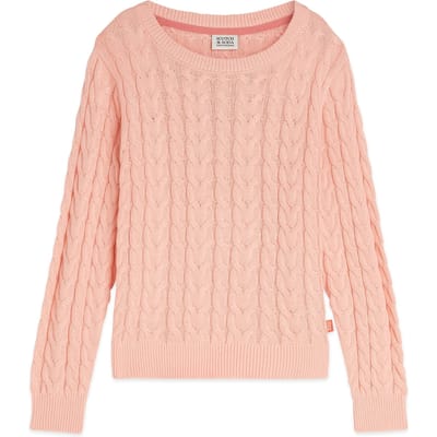 Scotch & Soda Girls Cable Sweater Knit L/s Apricot Blush Taglia: S | Maglioni Outlet | kids | Arancia