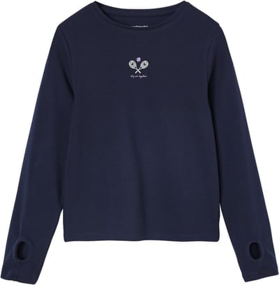 Vertbaudet Sport t-shirt met tennis motief voor meisjes met lange mouwen