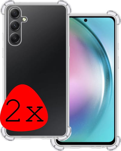 Hoesje 2 Stuks - Geschikt voor Samsung Galaxy A54 - Sterk & Shockproof - Siliconen Case - Back Cover - Telefoon Hoes Shock Proof - Transparant