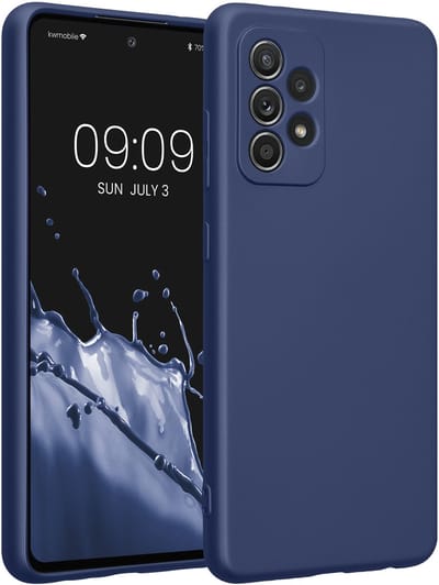 kwmobile metallic telefoonhoesje van TPU - geschikt voor Samsung Galaxy A52 / A52 5G / A52s 5G - Flexible case voor smartphone - In metallic blauw