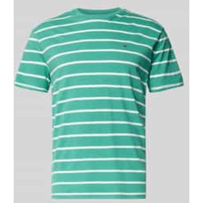 Tommy Hilfiger Regular Stripe Ss Tee Bahama Green Stripe Taglia: M | Magliette basic Outlet | Uomo | Verde