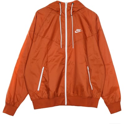 Windjack heren sportkleding geweven gevoerd windrunner jack met capuchon licht sienna/wit