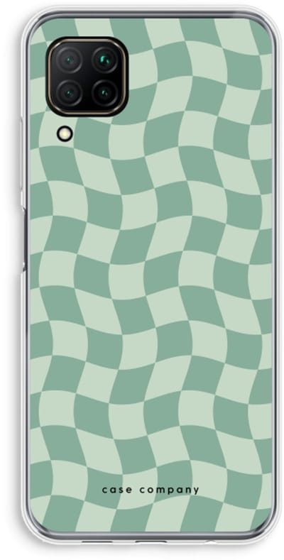 Case Company® - Hoesje geschikt voor Huawei P40 Lite hoesje - Grid Groen - Soft Cover Telefoonhoesje - Bescherming aan alle Kanten en Schermrand
