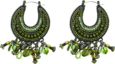 Behave - Oorhangers groen met kralen - Boho stijl - Nikkelvrij