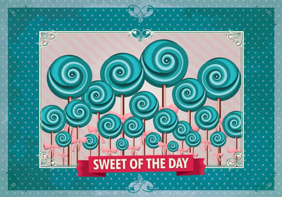 Cupcakes Retro Photo Wallcovering