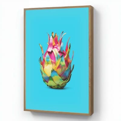 Wandlamp 60x90 cm - Oplaadbaar - Drakenfruit - Blauw - Levendig - Wandlampen binnen woonkamer - Slaapkamer lamp - Decoratieve nachtlamp - Vloerlamp draadloos