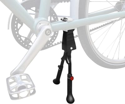 Luxe aluminium fietsstandaard voor 24 - 28 inch fietsen in hoogte verstelbaar dubbele standaard tweepoots standaard zwart