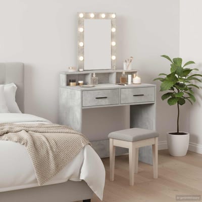 vidaXL - Kaptafel - Grijs - 79 - x - 41 - x - 140 - cm - Bewerkt - hout