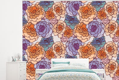 Behang - Fotobehang Patroon - Bloem - Art Nouveau - Breedte 300 cm x hoogte 240 cm
