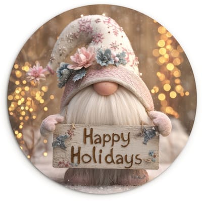 WallCircle® Wandcirkel 120x120 cm - Muurcirkel Kerst - Gnome - Bord - Kleurrijk - Muurdecoratie woonkamer - Wanddecoratie slaapkamer - Kamer decoratie accessoires - Ronde schilderijen XXL