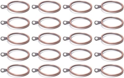 Gordijnringen Set - Metalen Hangers - Soepel Ophangen - Gepolijst Afgewerkt - 32mm Doorsnee - Rood Brons