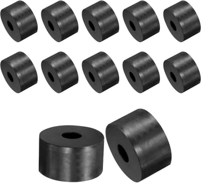 12 stuks rubberen sluitringen rubberen afstandshouders rubberspacers zwart 50mm buitendiameter x 15mm binnendiameter x 30mm hoogte ronde dikke rubberen schijven