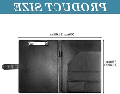 Professionele A4 Schrijfbinder met Clipboard en Deksel, Luxe PU Leer, Multifunctioneel met Documentvakken, Pennenhouder en Magneetsluiting voor Kantoor en Conferenties