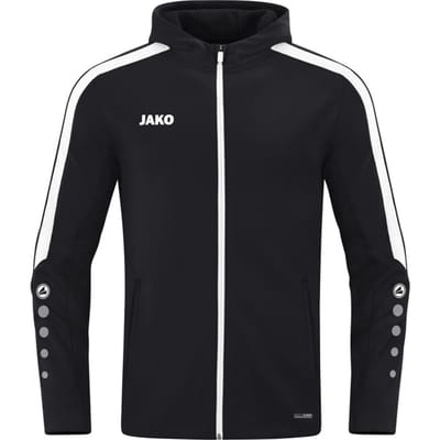 Jako Power Jas Met Kap Kinderen - Zwart | Maat: 128