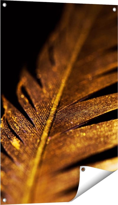 Gards Tuinposter Gouden Veer - 60x90 cm - Tuindoek - Tuindecoratie - Wanddecoratie buiten - Tuinschilderij