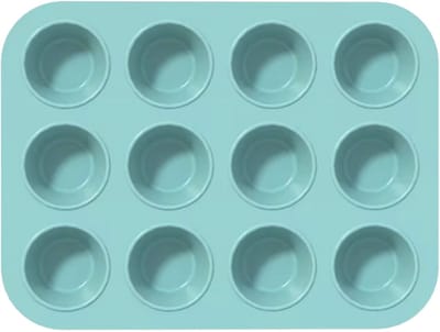 Scoby - Siliconen Muffinvorm - Muffin Bakvorm - Silicone Baking Mold - 12 Vaks - Flexibel - 30x22CM - Turquoise