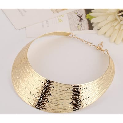 Bijoux de Mode Colliers Punks Larges Colliers Charm Colliers de Fête Chaîne Luxe Ras du Cou Colliers Pour Femmes Collier Femme beige