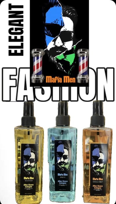 3-Pack Aftershave cologne Mix Voordeelbundel Mafia Men Wanted Eau de Cologne 400ml - Aftershave Parfum Heren - Langdurige Geur - Kolonya - Barber Cologne