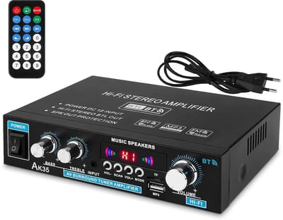 2-kanaals mini hifi stereo versterker met digitale eindversterker en bas/tone regeling voor pc en thuisbioscoop
