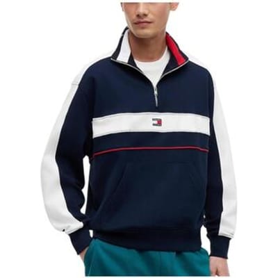 Tommy Hilfiger Relaxed Colorblock Quarter Zip Dark Night Navy Taglia: S | Felpe con cappuccio Outlet | Uomo | Nero