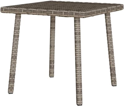 Tuintafel - Salontafel Terras - Buiten Ontspannen - Weerbestendig Polyrotan - 40x40x37 cm - Grijs